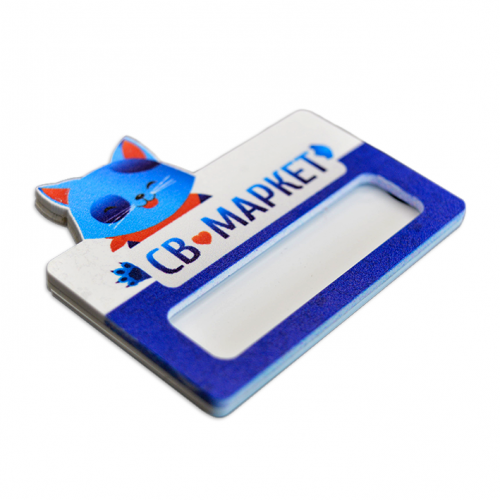 Бейдж с окном, 1-слойный пластик, УФ-печать