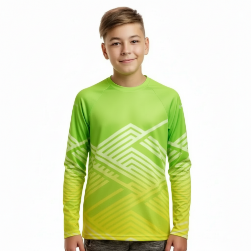 Футболка с полной запечаткой детская, модель с длинным рукавом, материал джерси