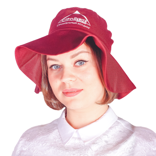 Панама с широкими полями из крепсатина с полной запечаткой