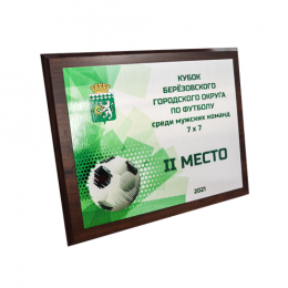 Плакетка с цветной печатью на металле