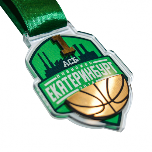 Медаль из акрила с пластиком 2-слойная с УФ-печатью