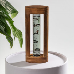 Термометр «Галилей» в деревянном корпусе, серый