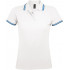 Рубашка поло женская Pasadena Women 200 с контрастной отделкой, белая с голубым Рубашка поло женская Pasadena Women 200 с контрастной отделкой, белая с голубым