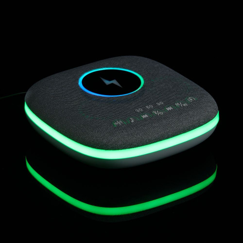 Bluetooth-колонка с беспроводной зарядкой и подсветкой Terrafonic, серая