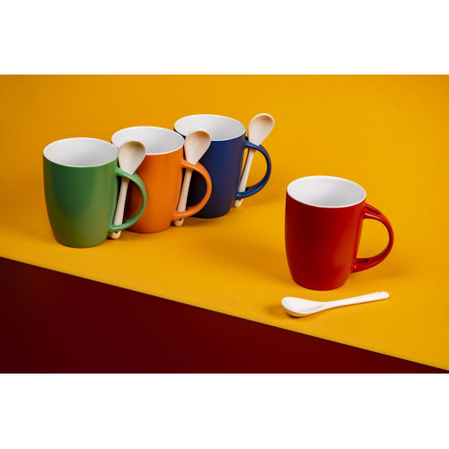 Кружка с ложкой Cheer Up, ver.2, черная