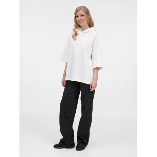 Футболка оверсайз унисекс с капюшоном Neofit, молочно-белая