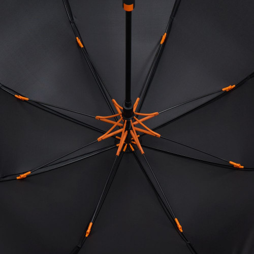 Зонт-трость Hidecolor с цветными спицами, черный с оранжевым