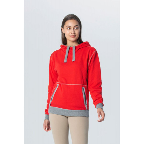 Двусторонняя толстовка Revers, серая с красным