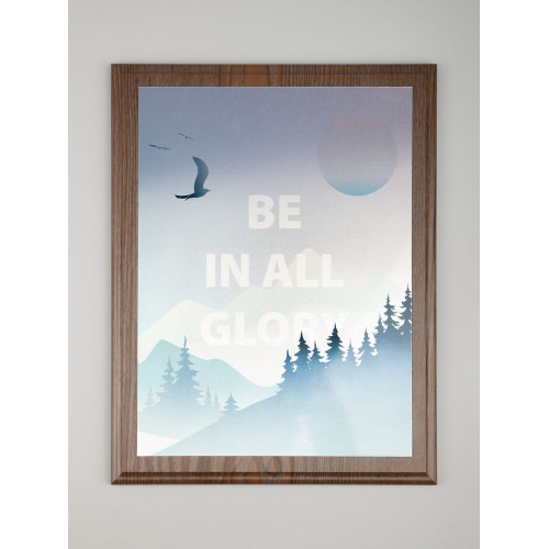 Плакетка Plaque XL, венге с серебристой пластиной