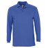 Рубашка поло мужская с длинным рукавом Winter II 210 ярко-синяя Рубашка поло мужская с длинным рукавом Winter II 210 ярко-синяя