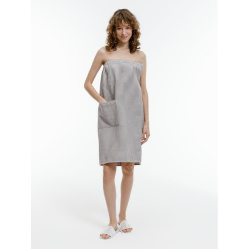 Килт вафельный женский Onsen, светло-серый, единый размер