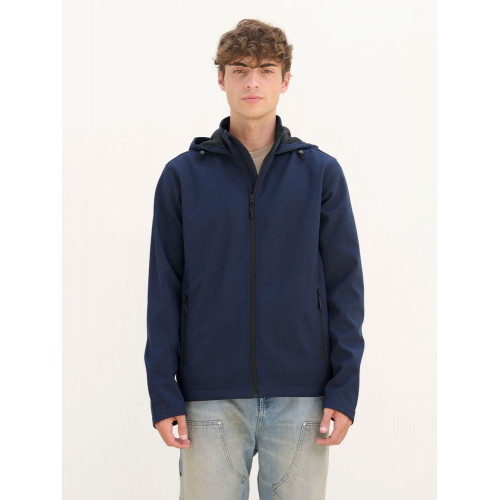 Куртка софтшелл с капюшоном мужская Race Men, темно-синяя