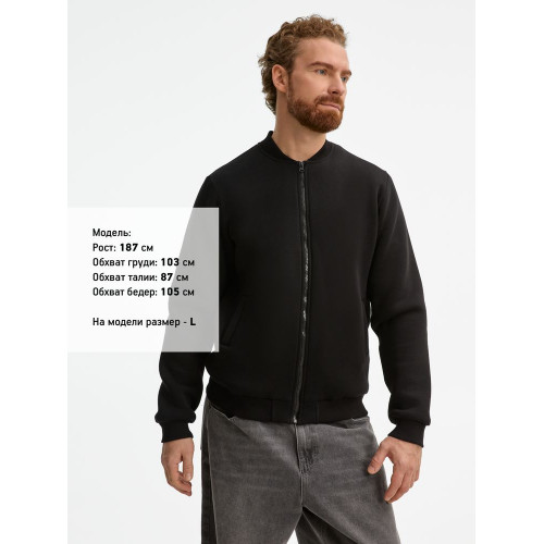 Бомбер унисекс Estado, черный