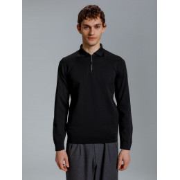 Рубашка поло мужская с длинным рукавом Terrazzo, черная