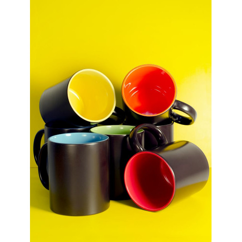 Кружка-хамелеон On Display, матовая, черная с красным