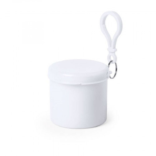 Дождевик BIRTOX белого цвета в белом футляре с карабином, 127 х 102 см. материал LDPE