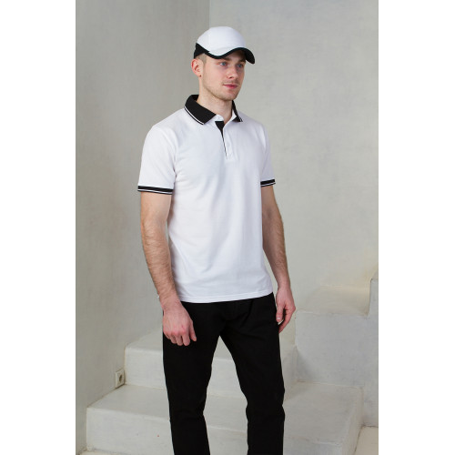 Рубашка поло мужская STAN с контрастными деталями хлопок/полиэстер 185, 04С